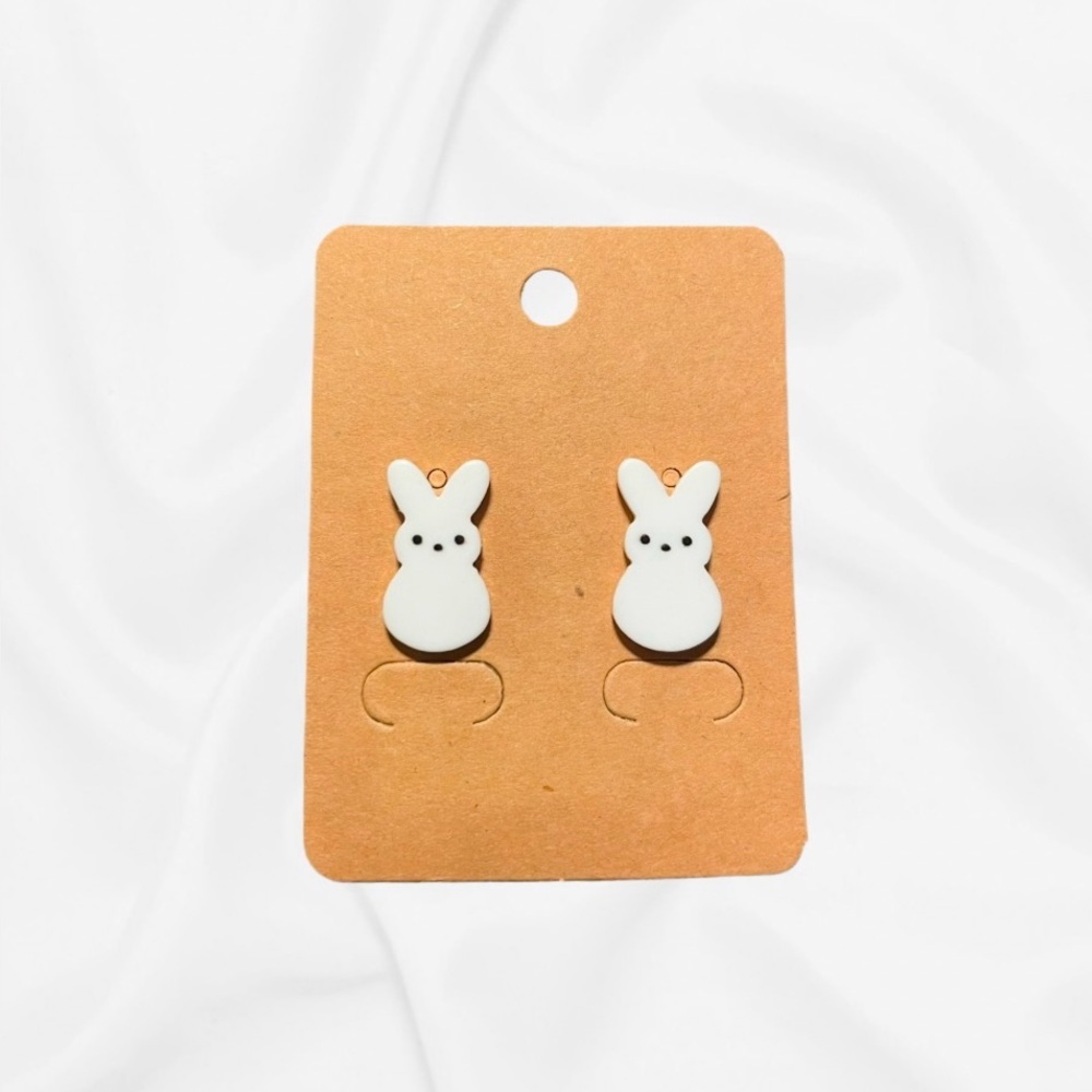 3/$25 White Bunny Earrings for Kids